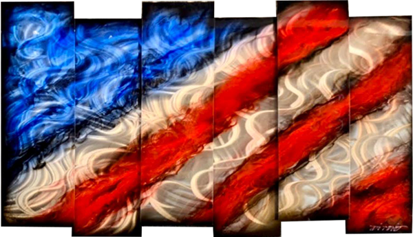 Chris DeRubeisArt title6 Panel Sleek American Flag 38x72