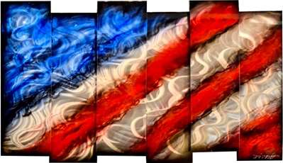 Chris DeRubeisArt title6 Panel Sleek American Flag 38x72